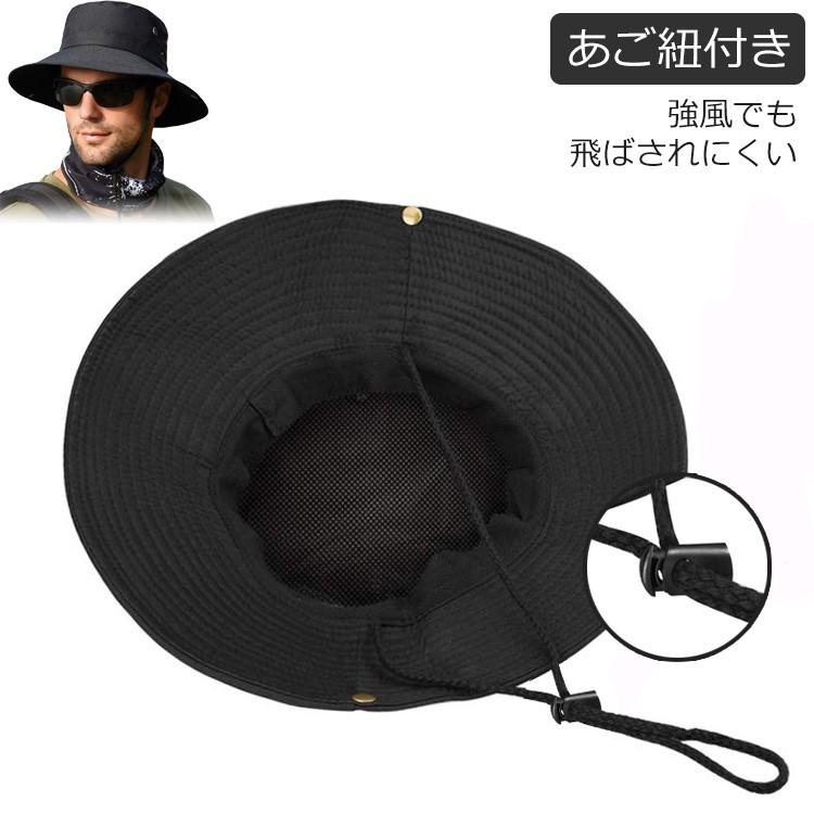 帽子 ハット メンズ UVカット 2WAY あごひも 熱中症対策グッズ  速乾 アウトドア 登山 釣り |  | 03