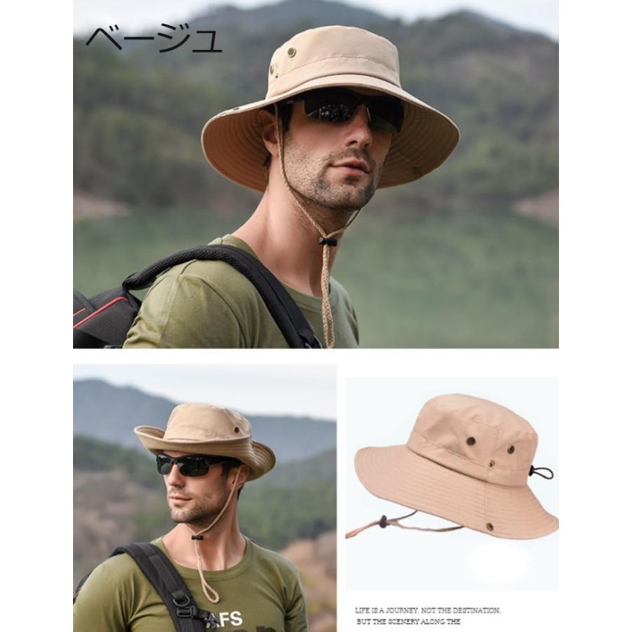 サファリハット 帽子 メンズ レディース バケットハット 日焼け防止 釣り ゴルフ ハット ゴルフ帽 つば広 UVカット 日よけ グッズ あご紐付き おしゃれ |  | 10