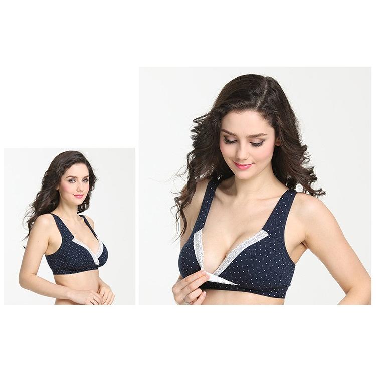 【在庫処分市】授乳ブラ 前開き ノンワイヤー 授乳期 妊娠  ノンワイヤーブラ 可愛い 垂れ パッド マタニティ 下着 ブラ ブラジャー おしゃれ 育乳 |  | 03