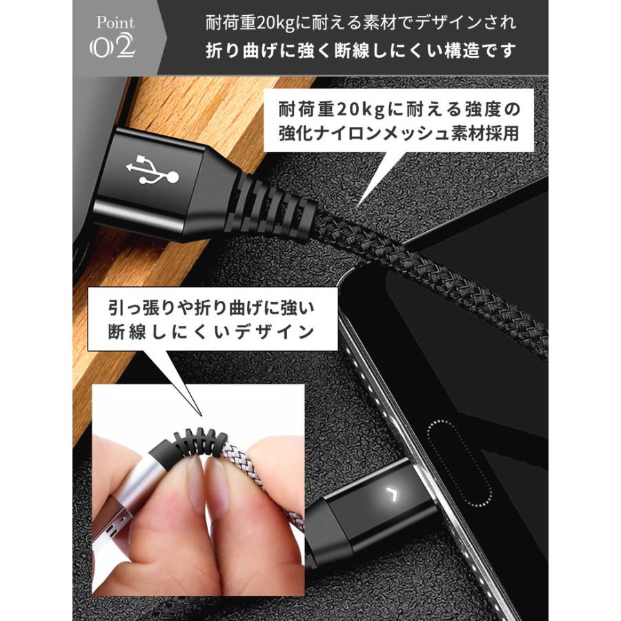 usb type-c ケーブル【3本セット】0.3m/1.2m/1.8m 2.4A タイプc