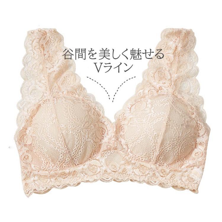 ブラジャー ショーツ パンツ レース ストレッチ ノンワイヤー 可愛い 垂れ パッド 下着 おしゃれ 育乳 谷間  ブラジャー ショーツ セット｜barsado2｜08