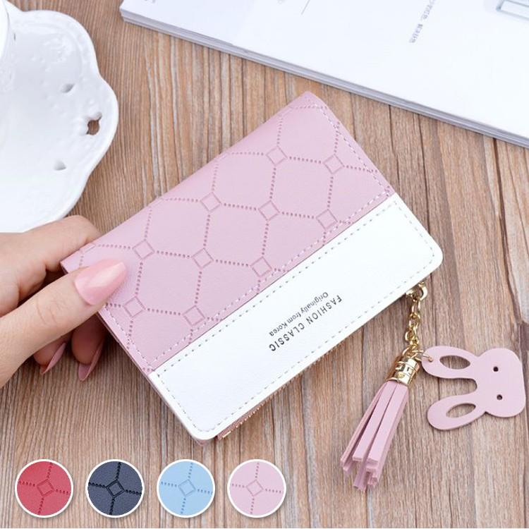 財布 レディース 二つ折り 二つ折り財布 かわいい おしゃれ 薄い 小銭入れ ファスナー タッセル付き カード入れ 女の子 Puレザー シンプル パステル プレゼント 3279 バルサ堂ヤフーショップ店 通販 Yahoo ショッピング