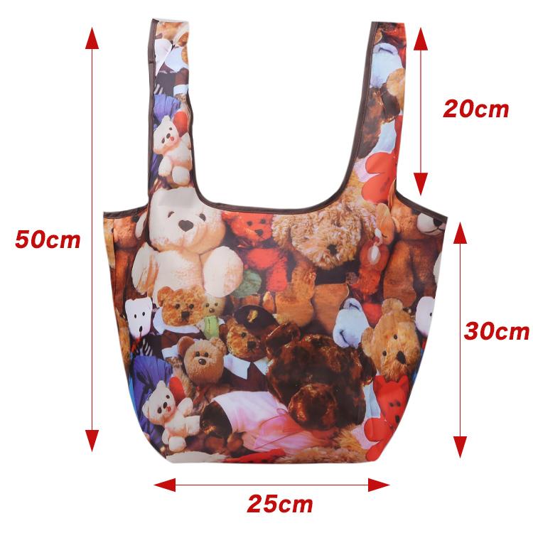 エコバッグ ミニ コンビニサイズ マチ広 折りたたみ コンパクト レジ袋 小さめ アニマル アウトドア 犬 薄い おしゃれ 軽量 かわいい ナイロン くま |  | 04