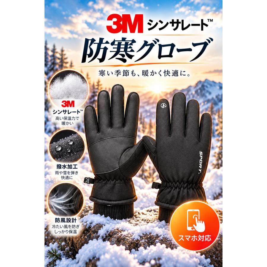 手袋 メンズ 防寒 ＼10％OFFクーポン／ スマホ対応 防寒手袋 防風 撥水 グローブ あたたかい 裏起毛 裏フリース スマホ手袋 ランニング用 自転車 バイク |  | 01