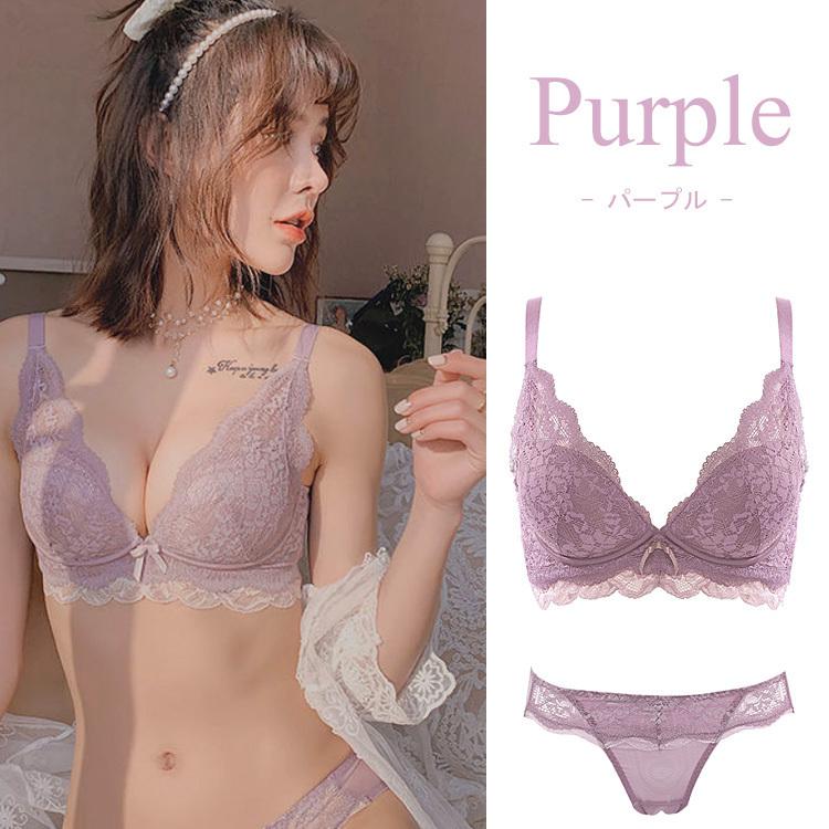 ブラジャー ショーツセットノンワイヤー ブラ 谷間 盛れる 補正ブラ 脇