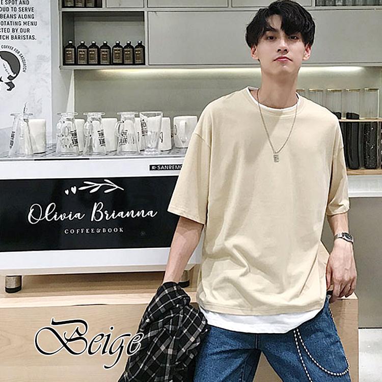 Tシャツ メンズ レイヤード 半袖 スタイル 無地 シンプル ゆったり 男女兼用 ファッション メンズファッション 半袖 おしゃれ 春 夏 トップス |  | 13