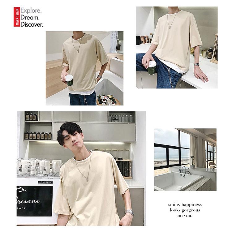 Tシャツ メンズ レイヤード 半袖 スタイル 無地 シンプル ゆったり 男女兼用 ファッション メンズファッション 半袖 おしゃれ 春 夏 トップス |  | 15