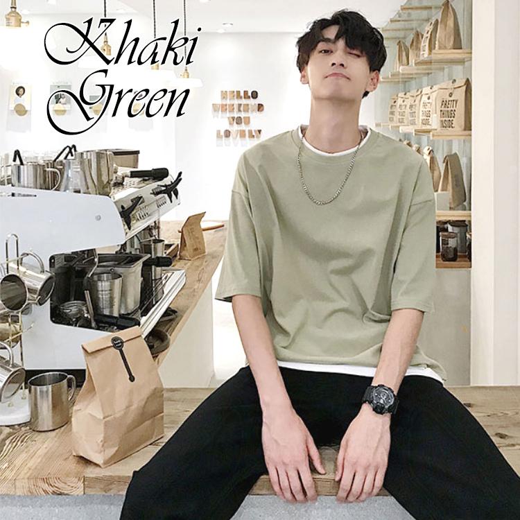 Tシャツ メンズ レイヤード 半袖 スタイル 無地 シンプル ゆったり 男女兼用 ファッション メンズファッション 半袖 おしゃれ 春 夏 トップス |  | 18