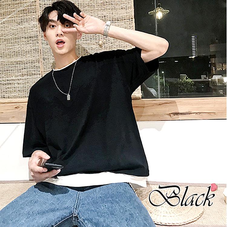 Tシャツ メンズ レイヤード 半袖 スタイル 無地 シンプル ゆったり 男女兼用 ファッション メンズファッション 半袖 おしゃれ 春 夏 トップス 4008 バルサ堂ヤフーショップ店 通販 Yahoo ショッピング