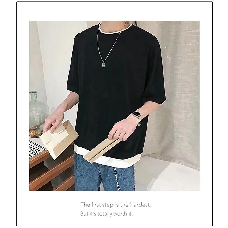 Tシャツ メンズ レイヤード 半袖 スタイル 無地 シンプル ゆったり 男女兼用 ファッション メンズファッション 半袖 おしゃれ 春 夏 トップス |  | 07