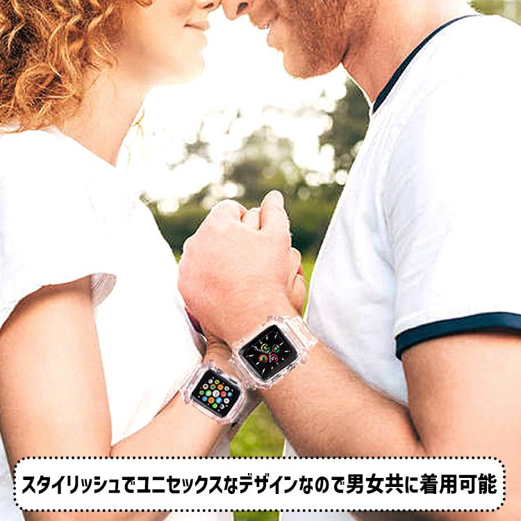 アップルウォッチ バンド スポーツ Apple Watch シリコン クリア 透明 
