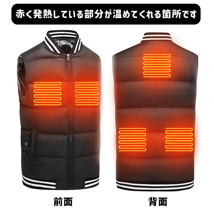 【在庫処分市】 ヒーターベスト 電熱ベスト 2021 ヒーター内蔵ベスト ライン 男女兼用 メンズ レディース ヒートベスト USB給電 バッテリー給電 |  | 08