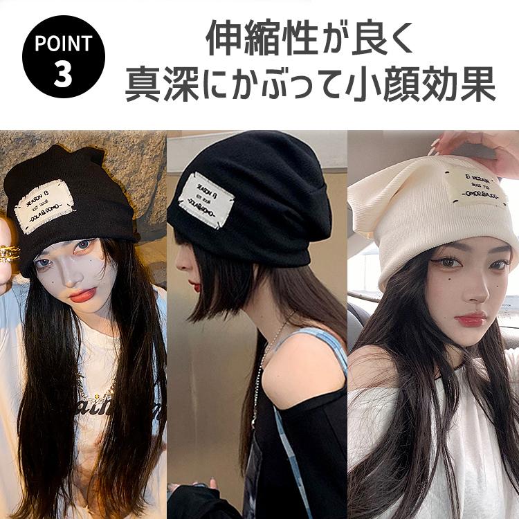 ニット帽 ニット 帽子 レディース ロゴ付き ロゴ おしゃれ かっこいい