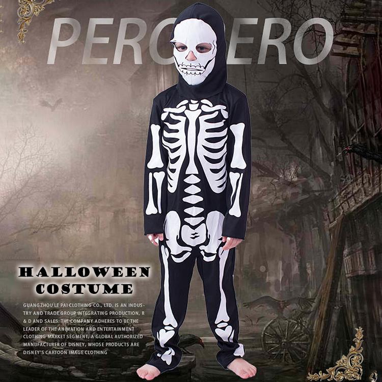 ハロウィン 仮装 子供 コスプレ 衣装 男の子 女の子 骸骨 ドクロ スカル スケルトン 子ども キッズ こども ブラック 可愛い 男児 女児  誕生日 プレゼント |  | 01