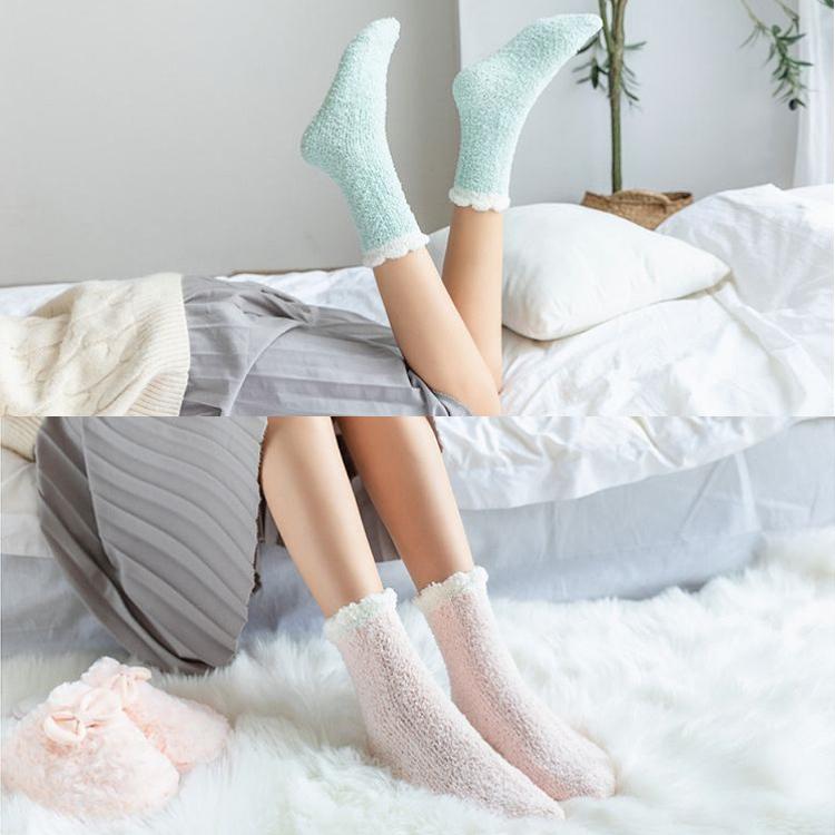 【在庫処分市】 靴下 ソックス レディース 7足セット 暖かい おしゃれ もこもこ パステル 冬 カラー デザイン ルームソックス |  | 10