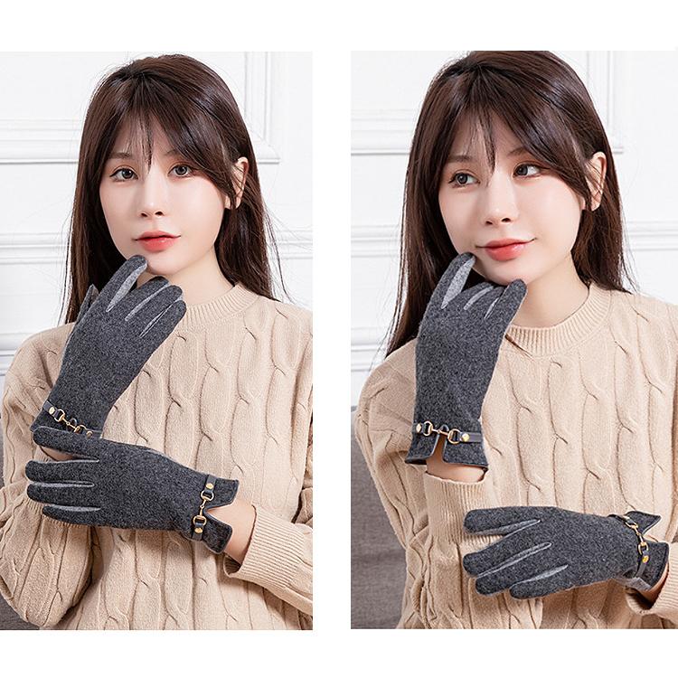 【在庫処分市】 手袋 レディース スマホ対応 暖かい かわいい ウール 防寒 グローブ 裏起毛 フリース 防寒 防風 撥水 保温 手袋 おしゃれ |  | 11