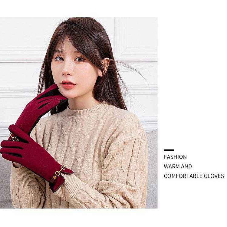 【在庫処分市】 手袋 レディース スマホ対応 暖かい かわいい ウール 防寒 グローブ 裏起毛 フリース 防寒 防風 撥水 保温 手袋 おしゃれ |  | 13