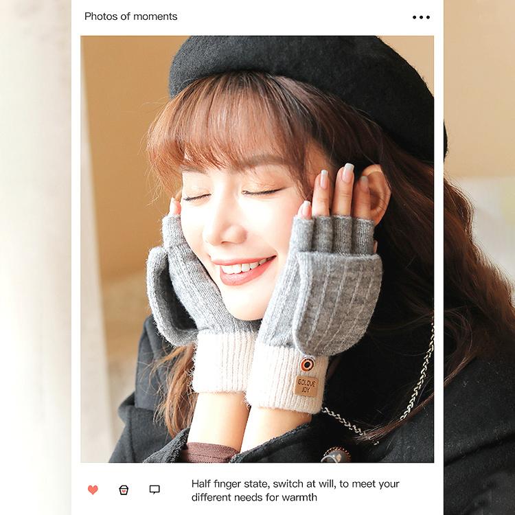 手袋 レディース 指なし ミトン 取り外し スマホ対応 暖かい かわいい ニット 指ぬき 防寒 グローブ 裏起毛 防風 保温 おしゃれ 可愛い プレゼント 通勤 通学 |  | 01
