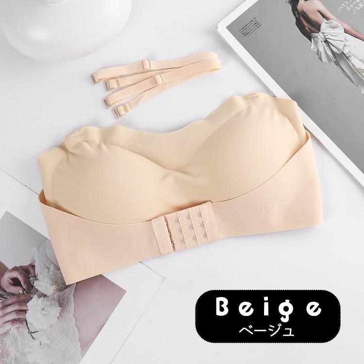 ストラップレスブラ 盛れる 落ちない 肩紐なし チューブトップ ストラップレス ブラ ずれない ブラジャー 結婚式 ノンワイヤー シームレス フロントホック |  | 16