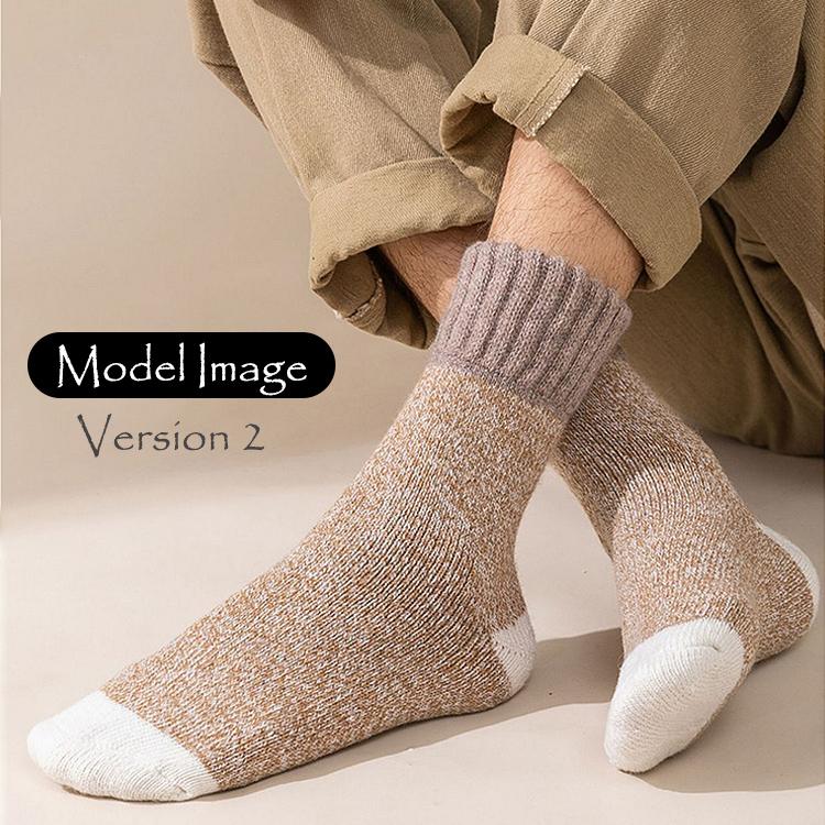 靴下 メンズ 裏起毛 【3足セット】 暖かい 防寒 冬 ウールソックス 極厚 ソックス おしゃれ 冷え性対策 保温 シンプル 無地 秋冬 男性 くつ下 |  | 11