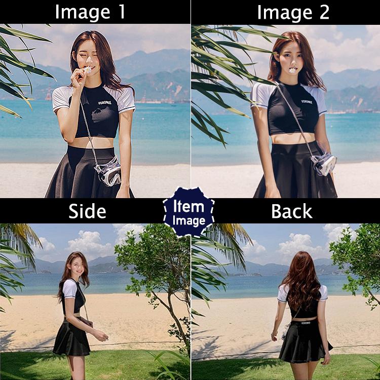 水着 レディース 体型カバー タンキニ ビキニ フィットネス スポーティー 可愛い 女の子 女性 大人 体型 おしゃれ フリル フレアスカート バイカラー |  | 10