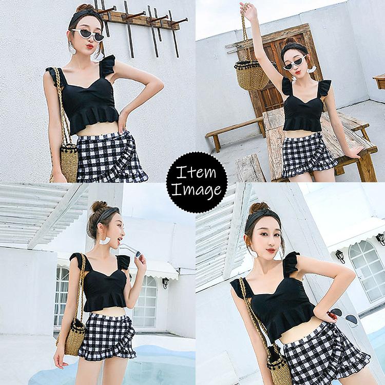 水着 レディース 体型カバー タンキニ ビキニ フィットネス ギンガムチェック チェック 可愛い 女の子 女性 大人 体型 おしゃれ フリル |  | 09