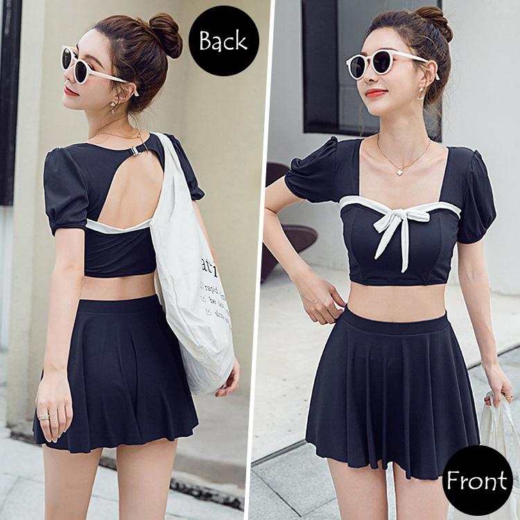 水着 レディース 体型カバー タンキニ ビキニ フィットネス リボン 可愛い 女の子 女性 大人 体型 おしゃれ フリル フレアスカート シンプル |  | 11