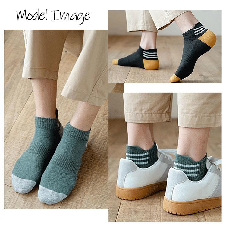 靴下 メンズ くるぶし 夏用 秋用 ソックス おしゃれ 10足セット 22.5-27cm くつ下 セット くつした くるぶしソックス バイカラー ライン スニーカー |  | 06