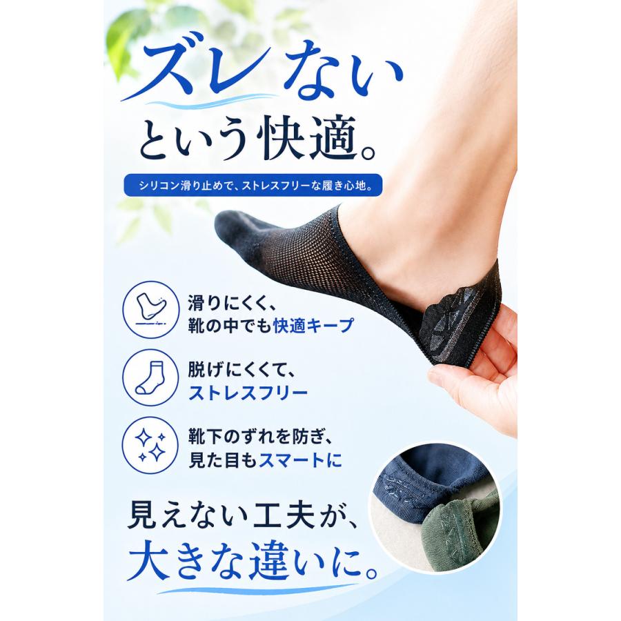 5本指ソックス 5本指靴下 靴下 メンズ 夏用 メッシュ 5足セット くるぶし 5本指 五本指靴下 脱げない スニーカーソックス 五本指 5本指 男性 浅履きフットカバー |  | 04