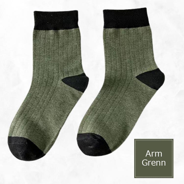 靴下 メンズ おしゃれ 5足セット メンズ靴下 23〜27cm メンズソックス バイカラー ツートン シンプル クルー丈ソックス くつした くつ下 |  | 09