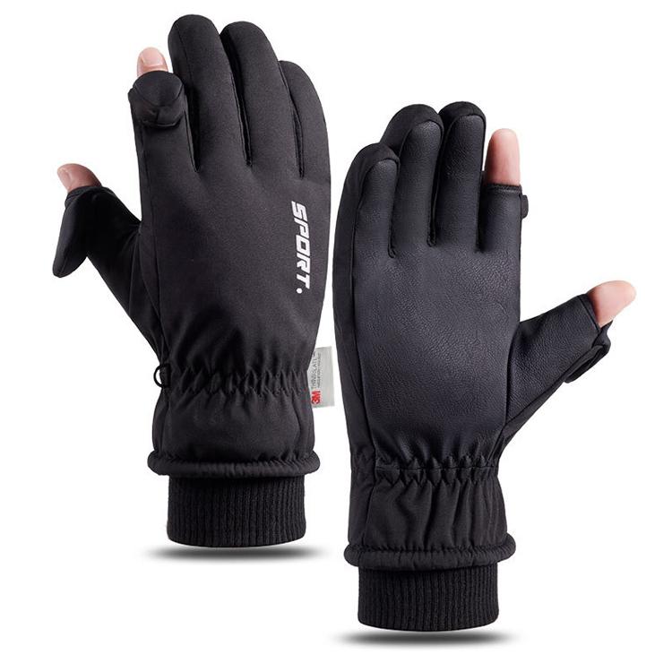 手袋 指開き メンズ レディース 指なし バイク 自転車 グローブ 防寒 防水 裏起毛 【３Ｍシンサレート高機能中綿素材】冬 アウトドア 防風 雪 冬用 |  | 14