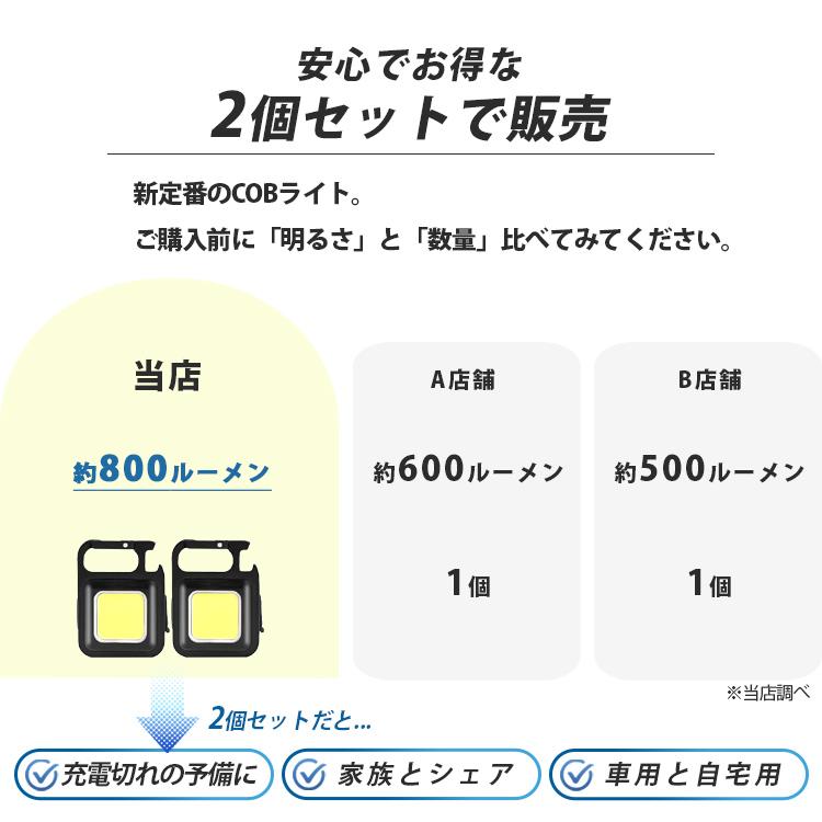 2個 COB LED ライト ミニライト 最強 500lm 懐中電灯 ミニ投光器 小型ライト TypeC 作業灯 投光器 充電式 高輝度 マグネット式 プラスチックタイプ |  | 04