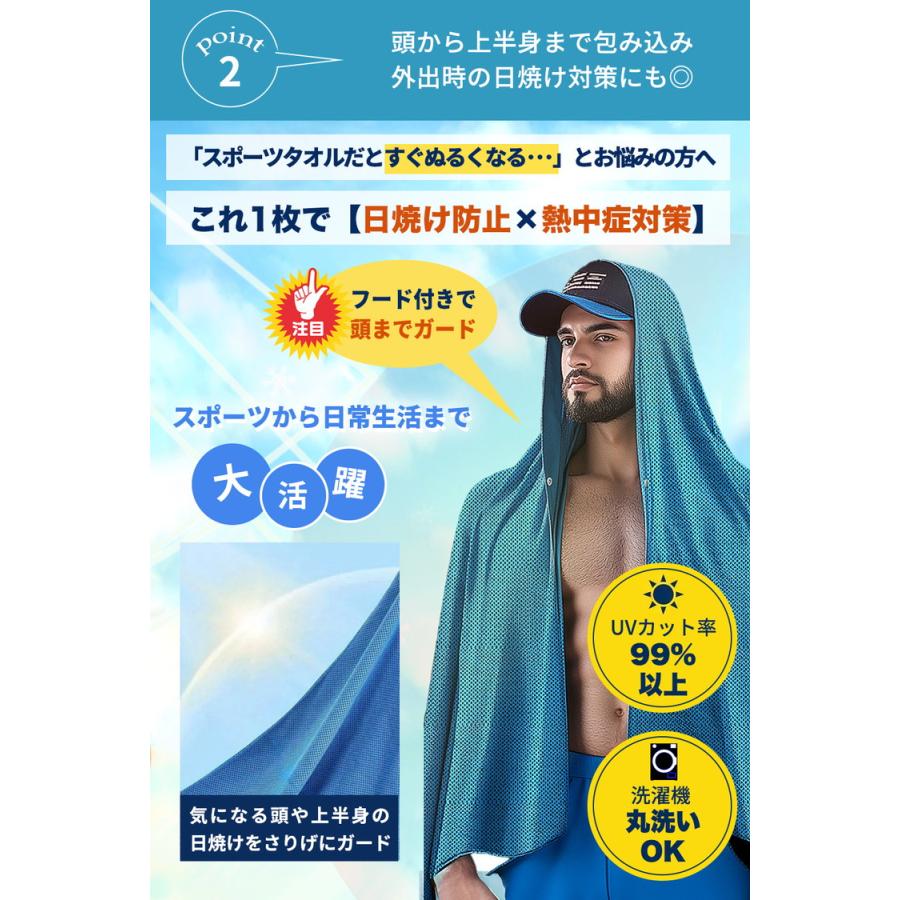 冷感ポンチョ 2個セット 1個 熱中症対策グッズ UV 接触冷感 冷感タオル 暑さ対策 グッズ ひんやりグッズ 冷感グッズ 熱中症対策 冷感 首 冷やす 大人 子供 |  | 11