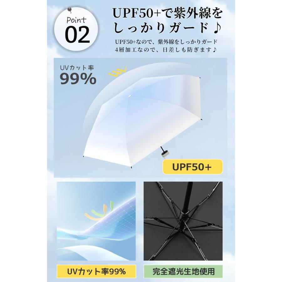 日傘 完全遮光 折りたたみ 軽量 晴雨兼用 折りたたみ日傘 「きれいだね」って褒められる自慢の色彩日傘 UVカット 超小型 レディース コンパクト UV かわいい |  | 06