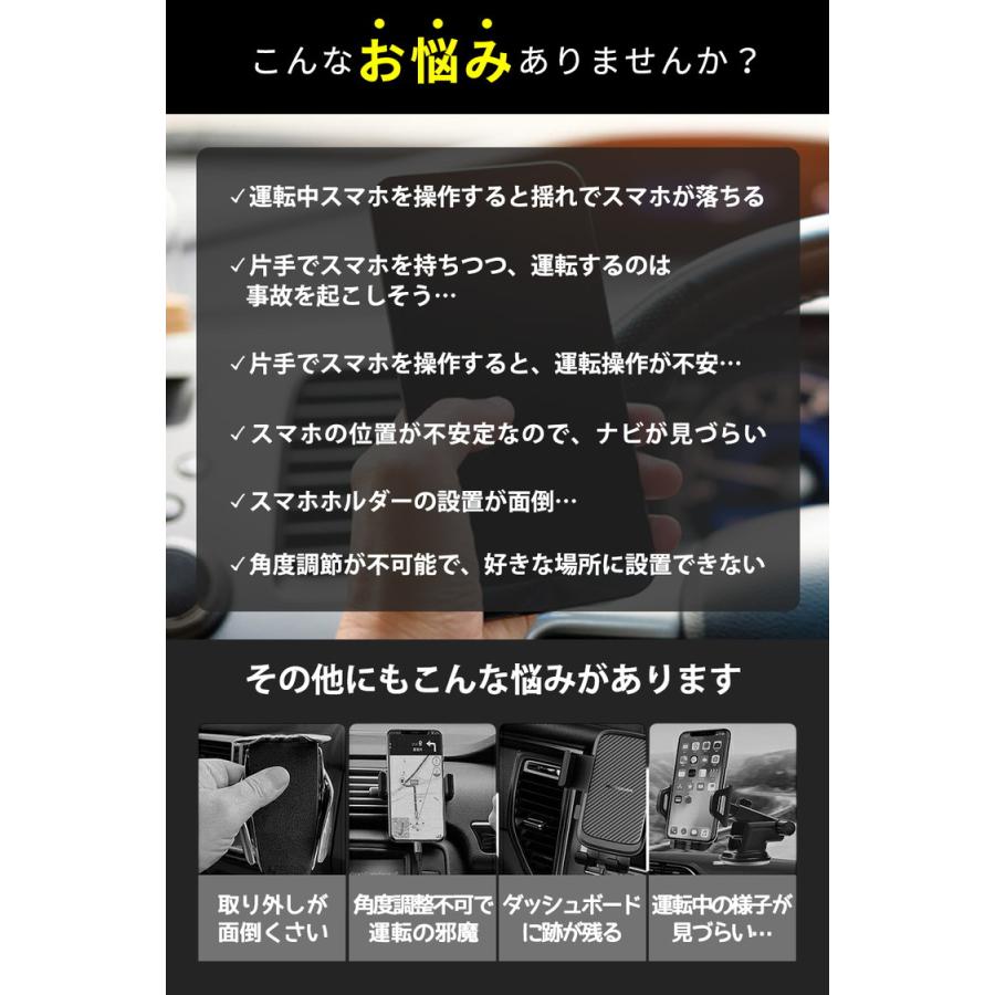 スマホホルダー 車 車用スマホホルダー 車用スマホホルダー 落下防止 スマホスタンド 携帯ホルダー スマートフォン ナビ iphone android |  | 03