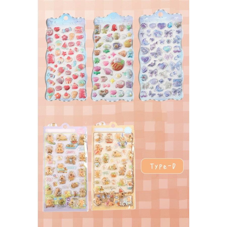 ぷっくり シール 【10枚セット】【5枚セット】 ぷっくりシール シール帳 シール 女の子 可愛い ぷっくり 立体 3Dシール ぷくぷく シール ドロップ |  | 12