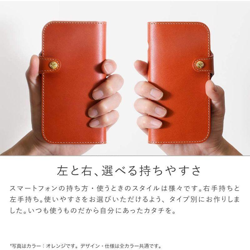 激安の HUKURO iPhone 13 mini 用 ケース 手帳型 革 左手持ち, オレンジ