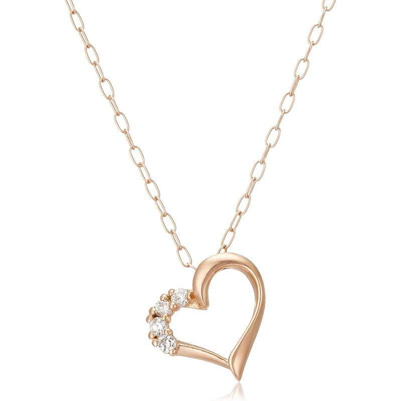 キャーロディディアマンテ CHIARO DI DIAMANTE K10ピンクゴールド×ダイヤモンド ハートペンダントネックレス CHD004 CHIARO DI DIAMANTE K10ピンクゴールド×ダイヤモンド ハートペンダントネックレス CHD004