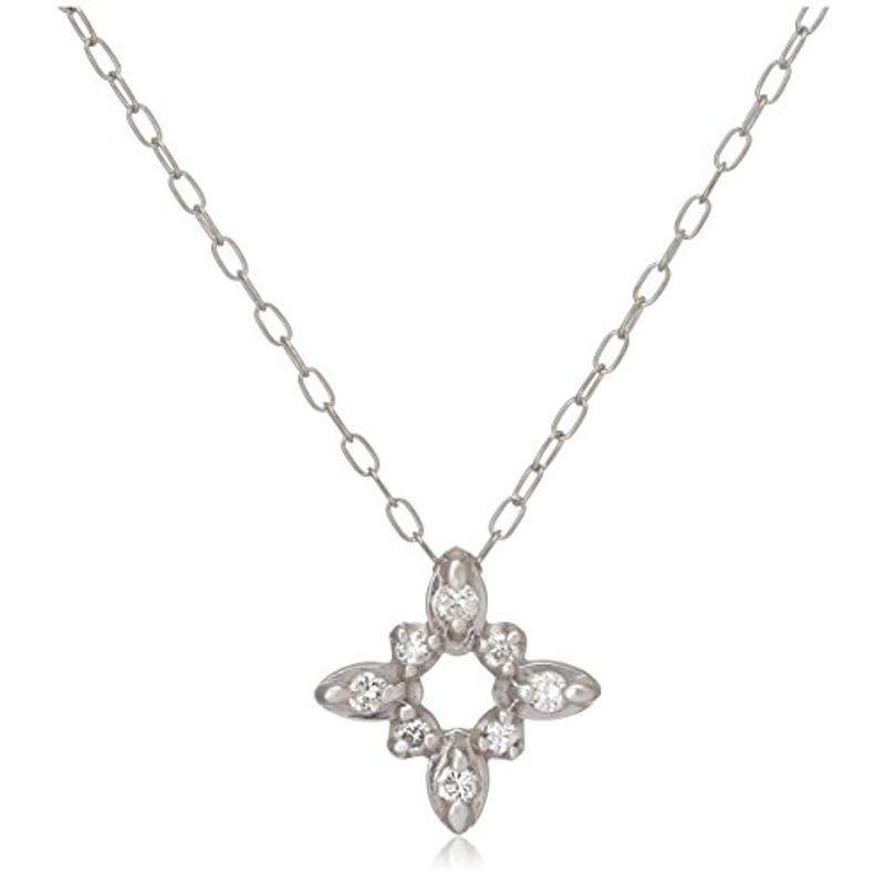 キャーロ ディ ディアマンテ CHIARO DI DIAMANTE K10ホワイトゴールド×ダイヤモンド スノークリスタルペンダントネックレ