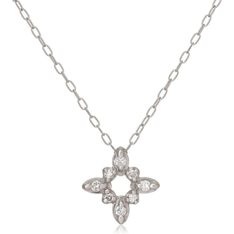 キャーロ ディ ディアマンテ CHIARO DI DIAMANTE K10ホワイトゴールド×ダイヤモンド スノークリスタルペンダントネックレ ディ ディアマンテ CHIARO DI DIAMANTE K10ホワイトゴールド×ダイヤモンド スノークリスタルペンダントネックレ