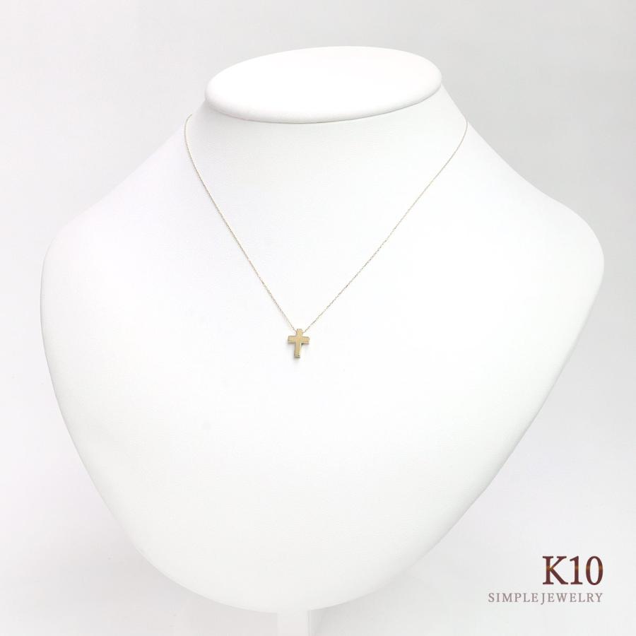 クロス ネックレス イエローゴールド レディース K10 10金 プレゼント