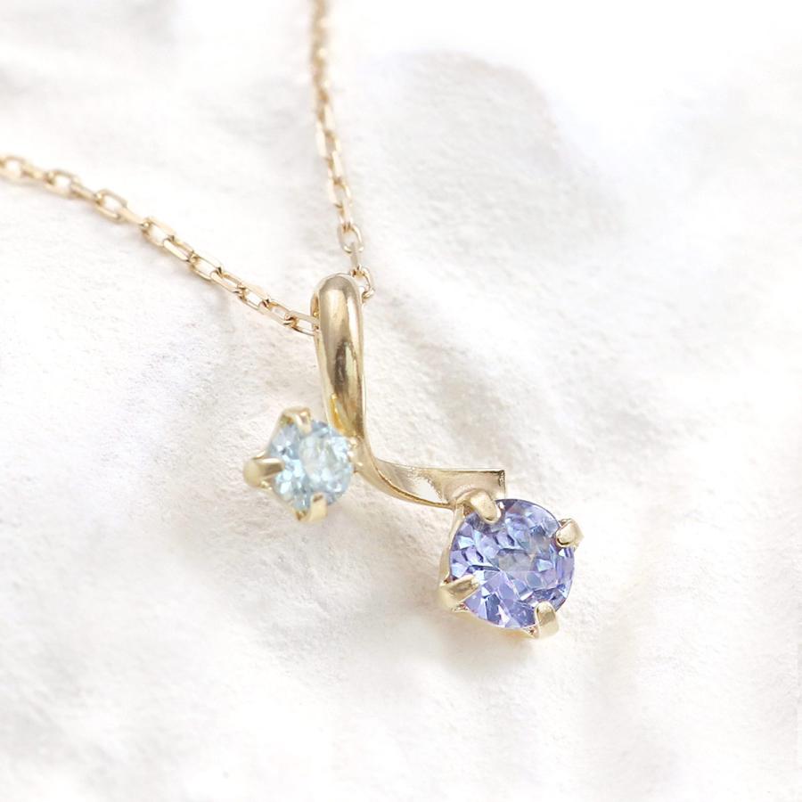 ネックレス タンザナイト ブルートパーズ レディース K10 イエロー