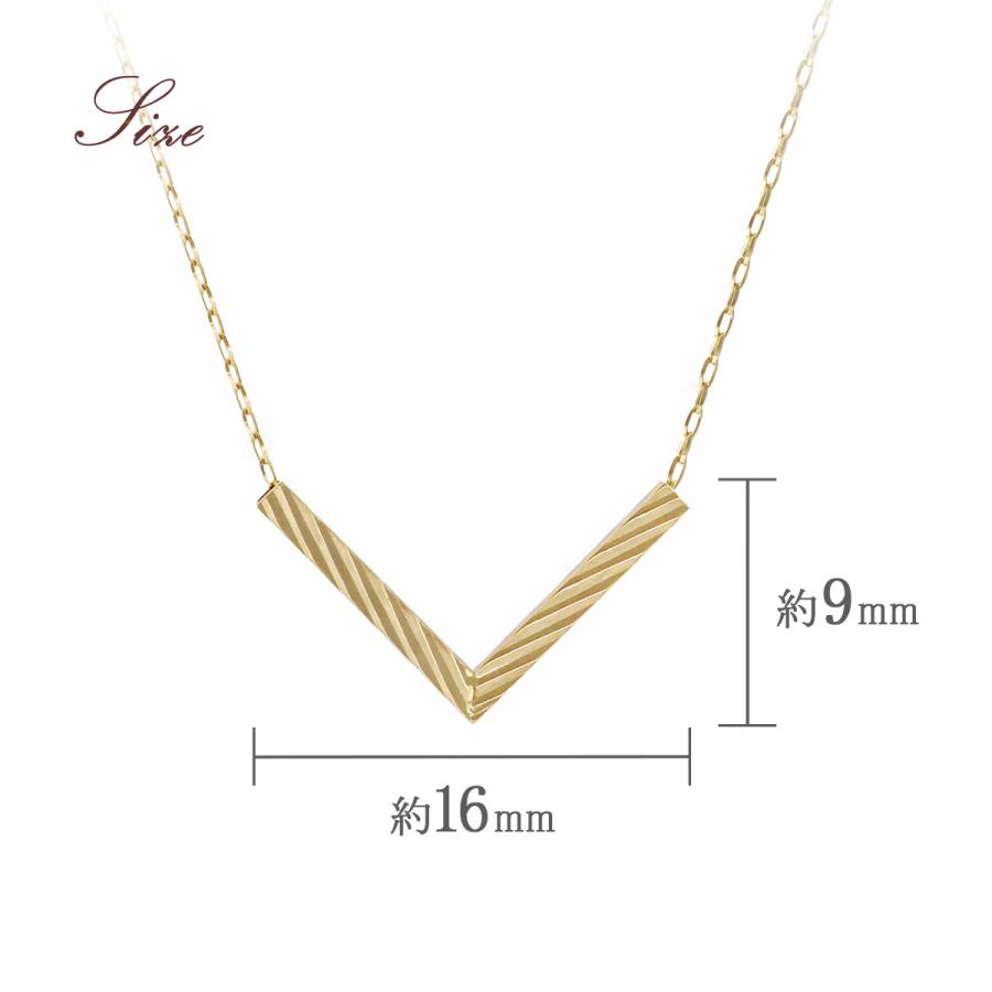 K18ゴールド ネックレス　k18金 ネックレス 18K シンプル イエローゴールド レディース 18金 K18 V