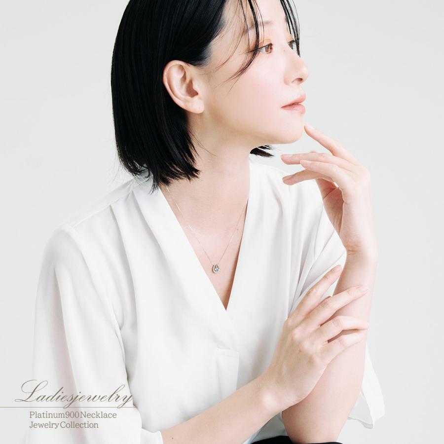 馬蹄 ネックレス プラチナ アクアマリン ダイヤモンド レディース おしゃれ 大ぶり 大きい ホースシュー プレゼント 記念日 彼女 妻 宝石 バースデープレゼントの画像