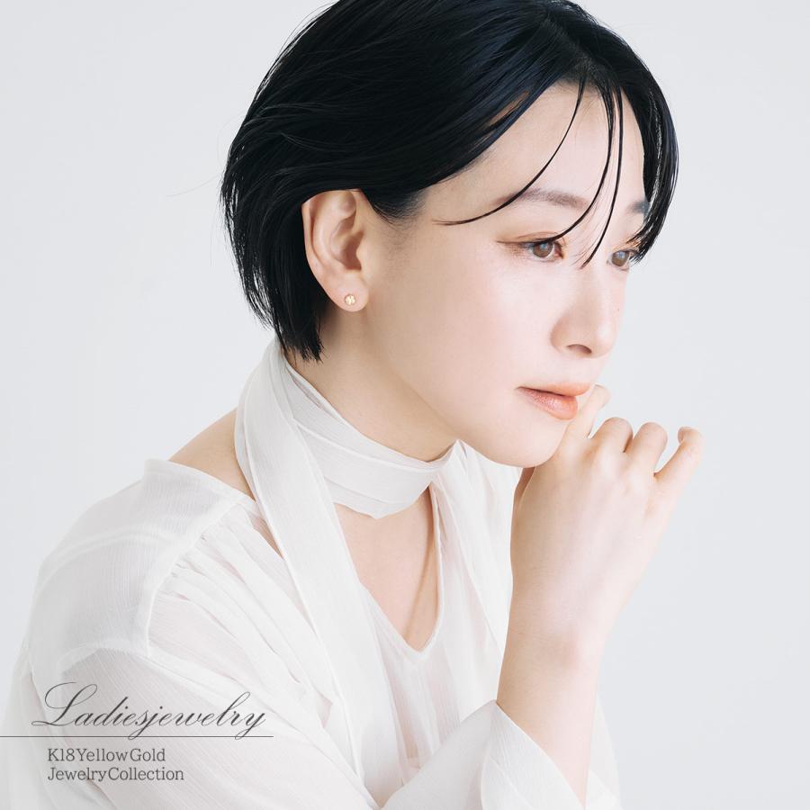 18金 ピアス クローバー 四つ葉 小さい 小ぶり 18K K18 イエロー