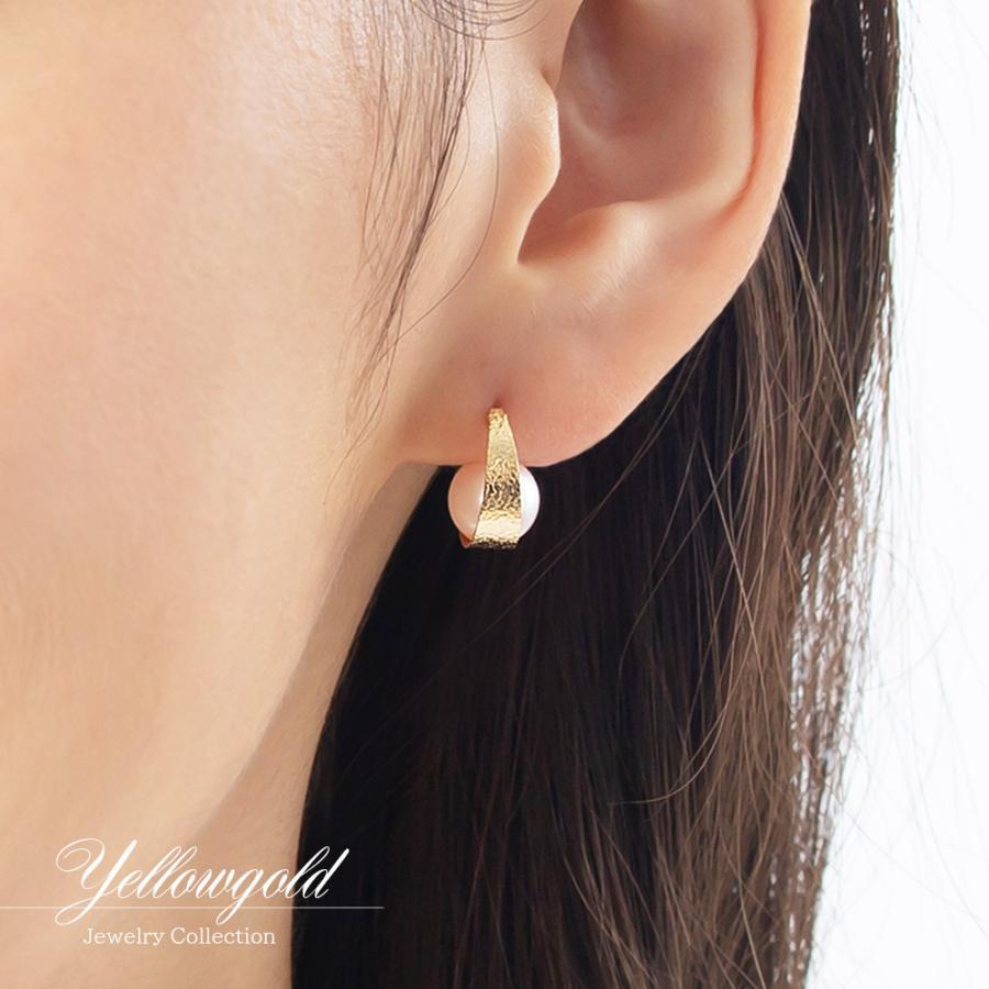 アコヤ真珠 ピアス レディース 18k フープピアス おしゃれ ジュエリー 18金 K18 イエローゴールド プレゼント パール 真珠 女性 記念日 クリスマスプレゼント