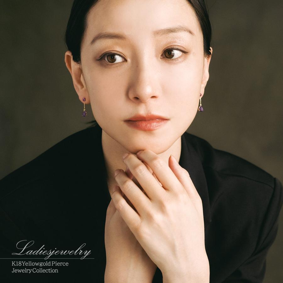 ピアス 18金 アメジスト 18k ゴールド K18 揺れる プレゼント ピアス 18金 アメジスト 18k ゴールド K18 揺れる プレゼント