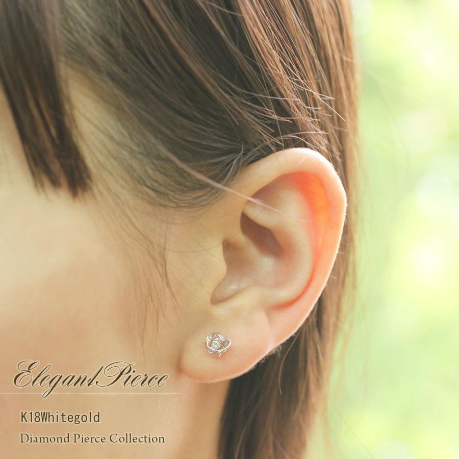 ピアス 18金 ダイヤ 可愛い プレゼント フープピアス 18k レディース 