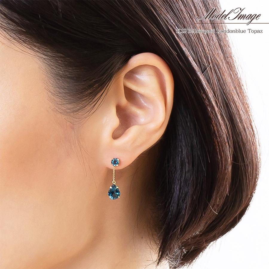 ピアス レディース 18金 ロンドンブルートパーズ プレゼント 18k ジュエリー 彼女 誕生日 記念日 アクセサリー ゴールド 雫 30代 40代 母の日ギフト 花以外_3