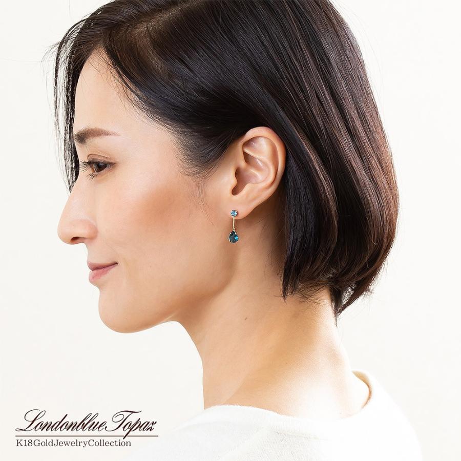 ピアス レディース 18金 ロンドンブルートパーズ プレゼント 18k ジュエリー 彼女 誕生日 記念日 アクセサリー ゴールド 雫 30代 40代 母の日ギフト 花以外_6